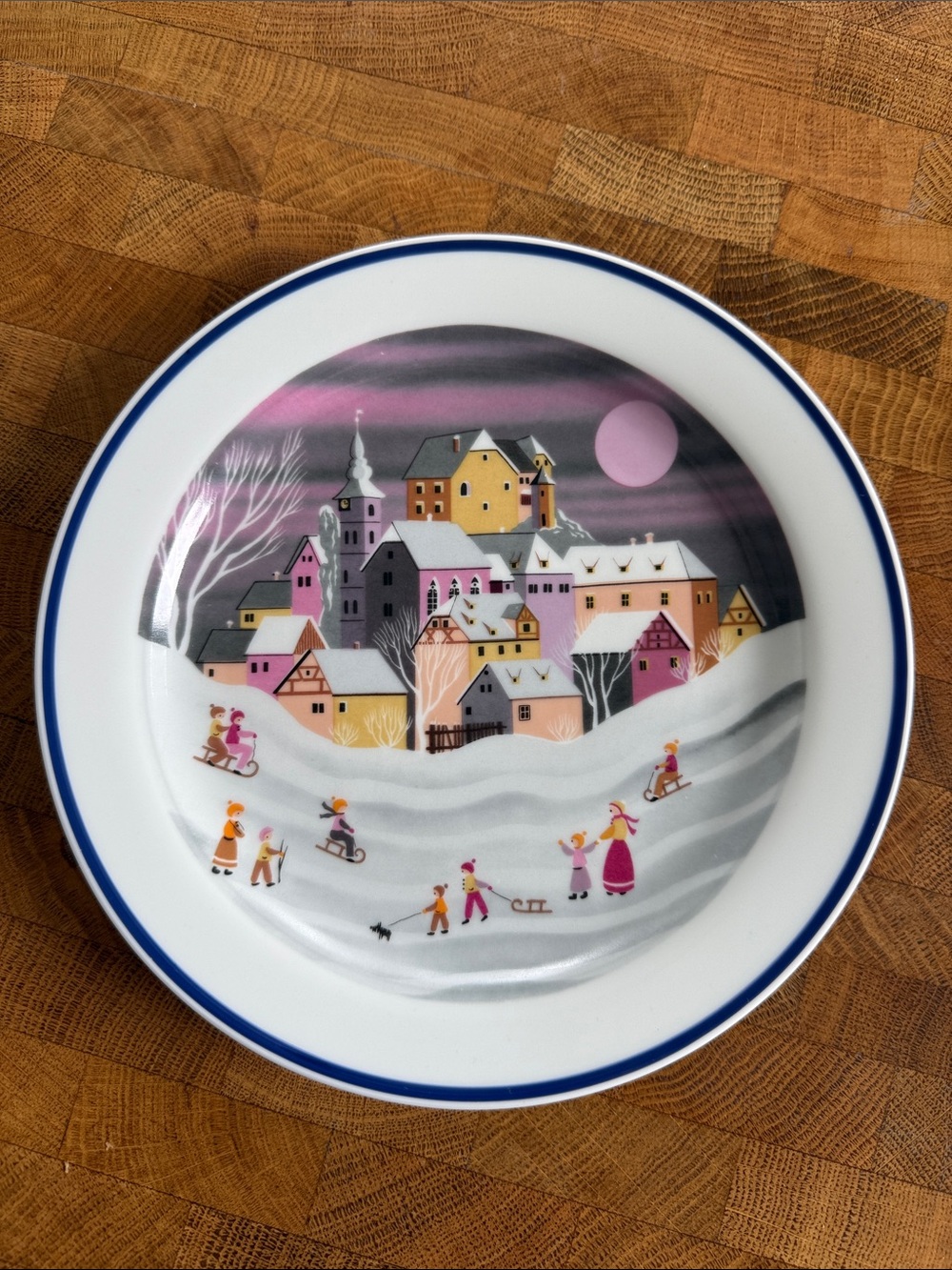 Vintage Gloria Porcelain Plate “Winter in Bavaria” Bayreuth Germany
